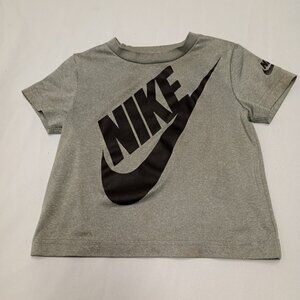 Preloved Nike Kids Gray with Black Logo Short Sleeve Tee Shirt size 3T